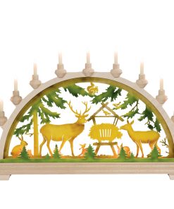 Schwibbogen Wildtierfütterung, farbig