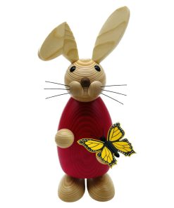 Osterhase mit Schmetterling, rot