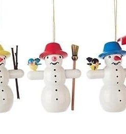 Behang Schneemänner mit Vogel, 3-teilig