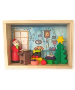 Glückwunschkästel Weihnachtsmann mit Wunschzettel