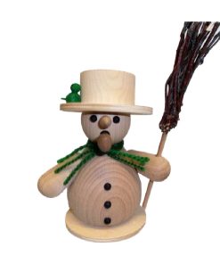 Bastelset Räuchermann Schneemann mit Reisigbesen, rot