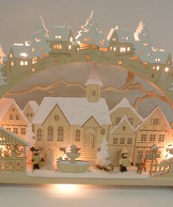 Schwibbogen Adventszeit mit Flitter, elek. beleuchtet