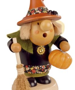 Räuchermann Müllerchen Halloween Hexe mit Kürbis